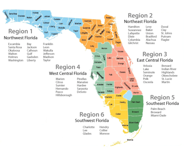 FLORIDA REGIONS MAP